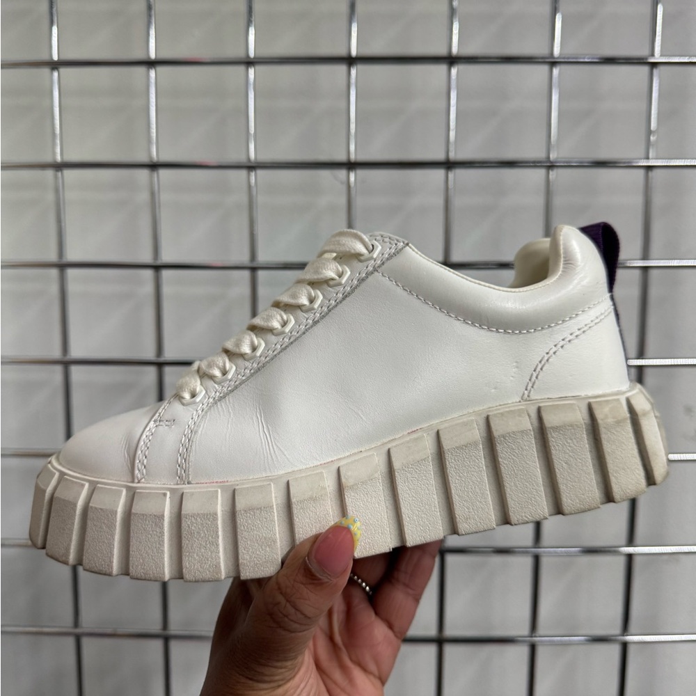 Eytys Odessa White Leather Canvas Platform Sneakers Womens Size 7 US 37 EU